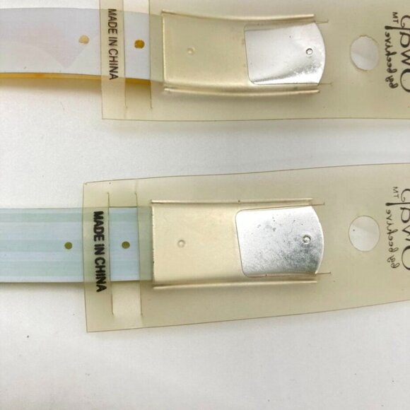 New Lot 2 Swap by Beehive Belt Band Wrap Bracelet Y2K Green Yellow Silver Tone - Picture 4 of 6